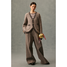 GOODBAI GB logo链条绣绣章oversize毛衣开衫