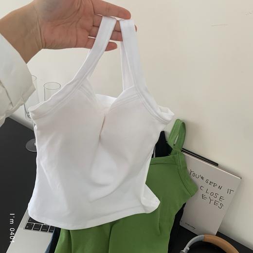 老米优品🎈3-5天。哼个小曲儿迎接春天🌿《一字领带胸垫法式莫代尔背心》文胸+背心一体设计，氧气感十足的色系！BX250108A 商品图7