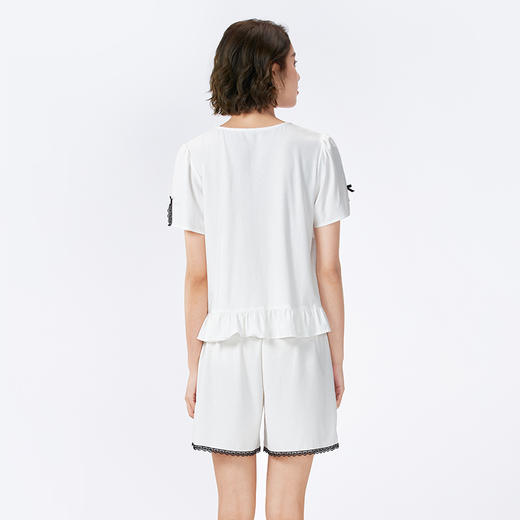 都市丽人女士正价棉质短袖套装薄针织提花好睡好眠短袖类LHH1B7 商品图3