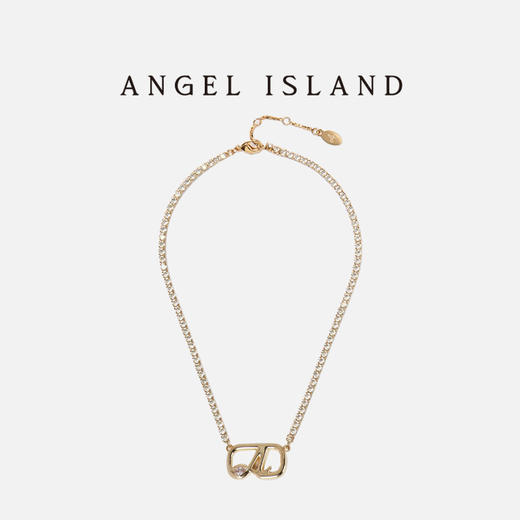 【限时折扣】ANGEL ISLAND 铜合金锆石「Aura光环」经典时尚简约满钻项链 商品图4