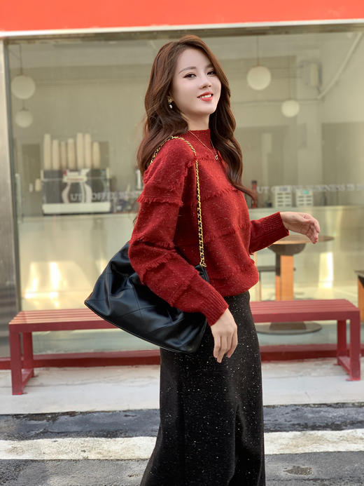 【百图lulu定制】【银河毛呢半裙】星光闪闪 柔软 细腻 毛呢半裙 商品图4