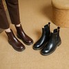 【预售5天】通勤质感十足牛皮切尔西靴短靴，粗低跟圆头短靴女猪皮垫松紧马丁靴PS&PS2306 商品缩略图4