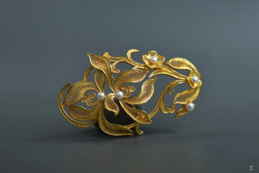 银鎏金金花丝胸针项链两用 商品图3