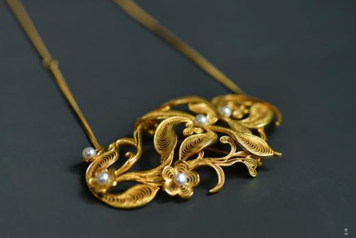 银鎏金金花丝胸针项链两用 商品图2