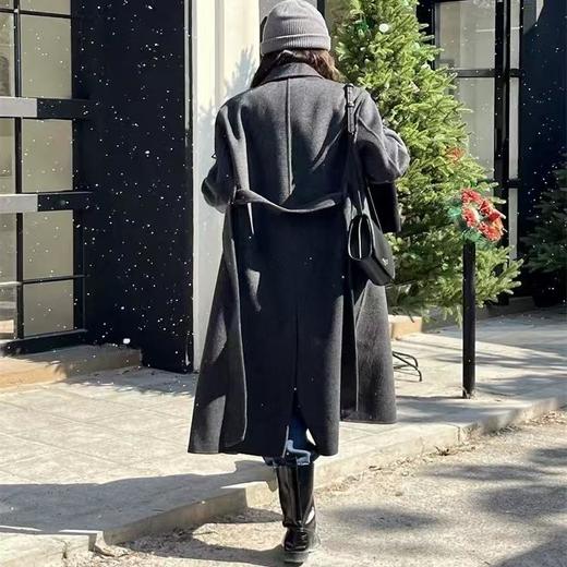 顺丰包邮42237洛诗琳两粒扣经典款全羊毛双面手缝大衣851 商品图4