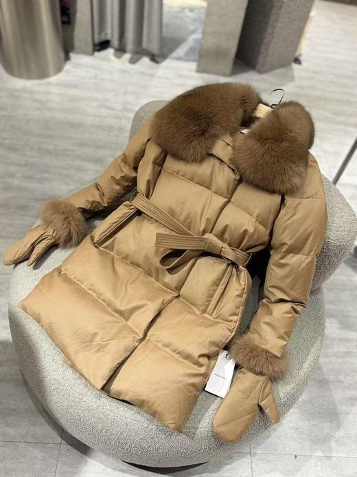 Yves Salomon - Loro Piana Fabric Coat - Macadamia - 女装 - 羽绒服 - 夏威夷果棕 商品图0