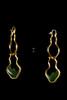 和田碧玉山峦银鎏金双葫芦耳环 商品缩略图1