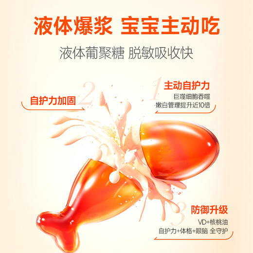 唯他瑞儿童免疫力液体酵母β葡聚糖胶囊1瓶 商品图1