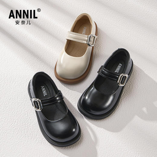 ANNIL/安奈儿女童皮鞋2025春季新款女孩演出儿童舞蹈鞋公主黑色软底单鞋HG5101202 商品图2