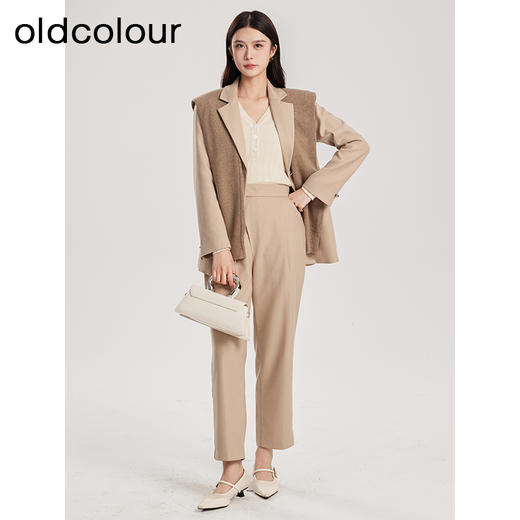 oldcolour春新款卡其色休闲简约职场通勤披肩西装外套女Q110417A1 商品图2