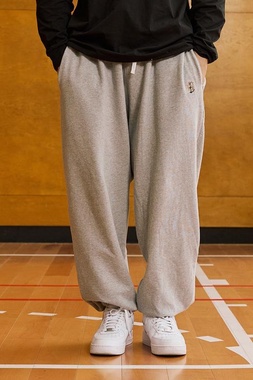 LUSHISI秋冬款末徒主题415g纯棉保暖重磅毛圈直筒针织束脚长卫裤 商品图5