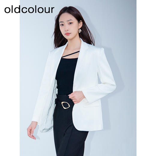 oldcolour春季新款简约休闲时尚宽松职场OL西装外套女Q120417A1 商品图0