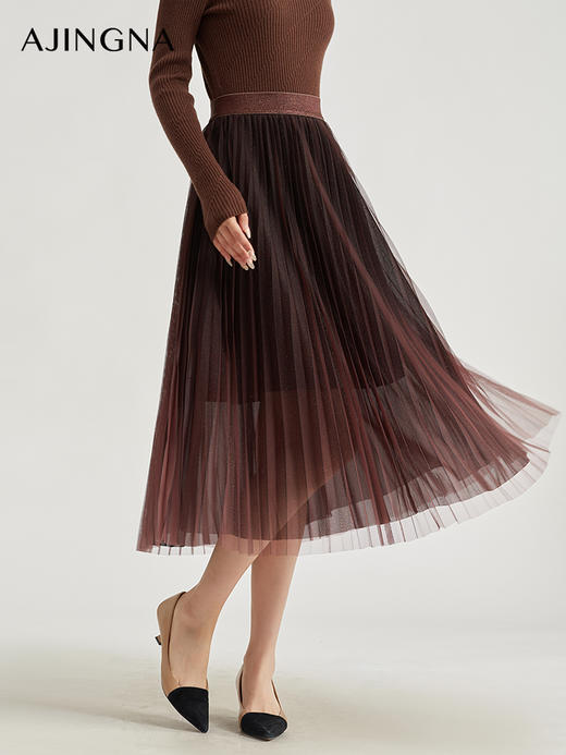 【商场同款】阿菁娜2024春季新款灵动渐变半裙A29C113061 商品图5