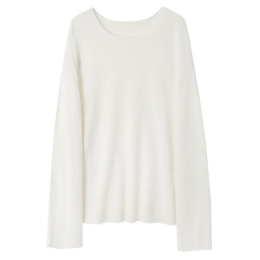 三彩2025春季新款莱赛尔针织衫毛衣宽松慵懒风松弛套头毛衫S 商品图4