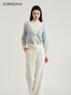 【商场同款】阿菁娜撞色经典高领套头毛衫A29Q301055