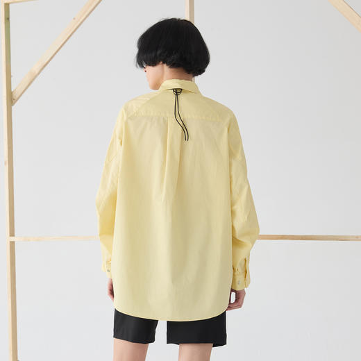 谜底大廓形衬衫长袖女2025春新品时髦纯色设计感大衬衣251MC0017 商品图2