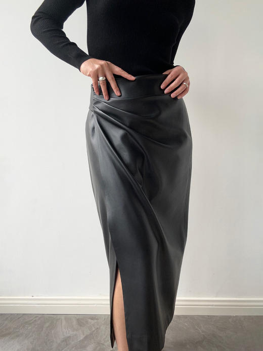 SIJIA | Venus skirt 弹力PU裹身半身裙  [ 酒红AW2478 / 黑AW2348 / 白AW2349 / 棕AW2350 ] 商品图7