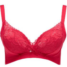 贝佳人新品红色内衣女无钢圈聚拢小胸内衣性感不空杯上托小胸显大
