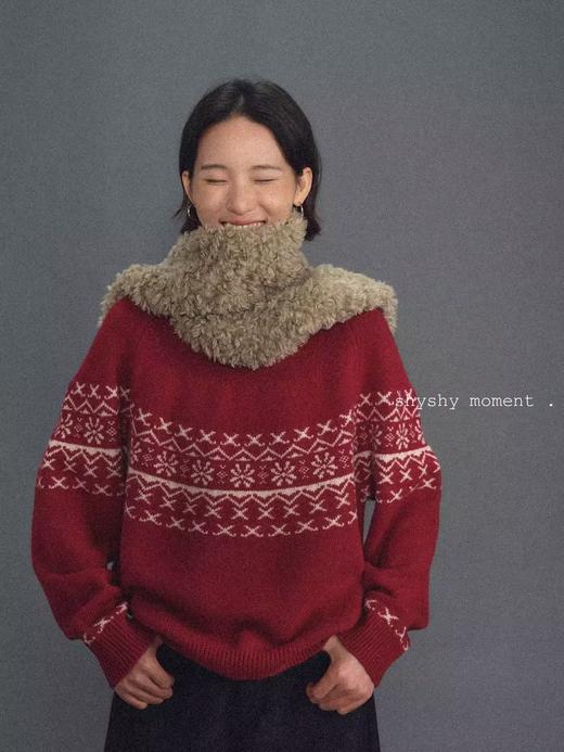 shyshystill/shy202411001/节日氛围感温暖冬季美丽奴羊毛套头毛衣 商品图1