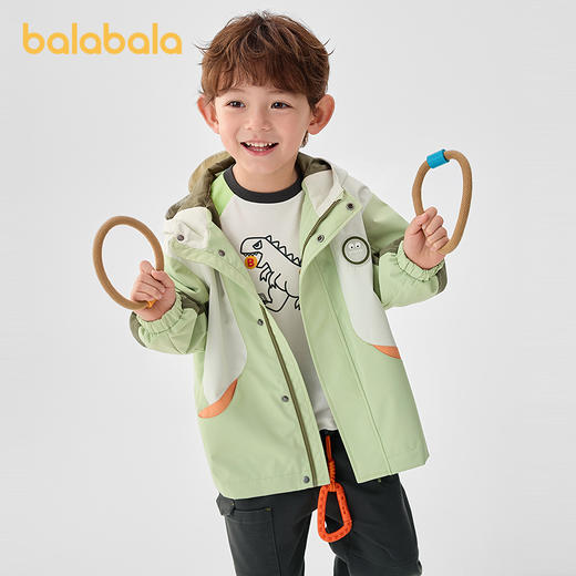 巴拉巴拉童装儿童外套男童春秋装连帽软壳衣拼色户外风趣味活泼 商品图0