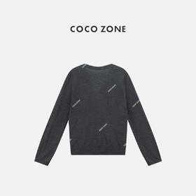 COCO ZONE 100绵羊毛设计感V领长袖针织开衫CC2C1324