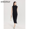 oldcolour春季新款黑色简约高级宽松半高领针织连衣裙女Q110513A1 商品缩略图2
