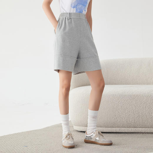 谜底卫裤短裤女2025春新品运动休闲风高腰百搭宽松裤子251MK0006 商品图1