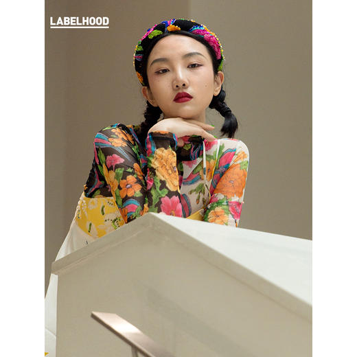 【SHUTINGQIU×LABELHOOD】宽印花钉珠发箍头饰 商品图1