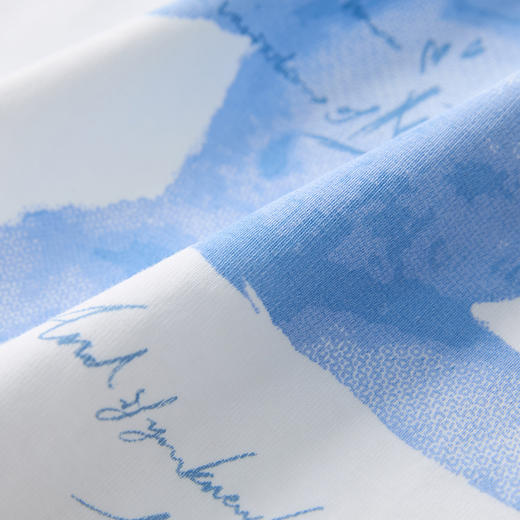 谜底印花T恤短袖女2025春季新品百搭休闲修身棉弹上衣251MT0144 商品图3