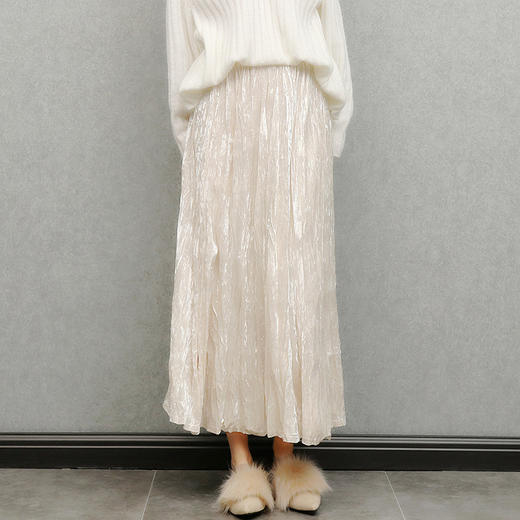 馥迦温柔优雅褶皱丝绒半身裙 商品图4