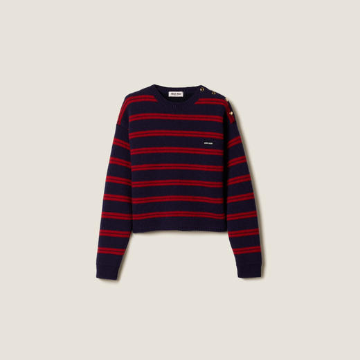 MIU-S 红蓝条纹羊毛毛衣. 商品图0