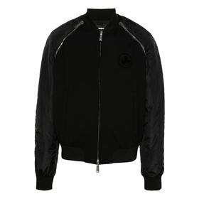 DSQUARED2 男士枫叶徽标贴片可拆卸袖子外套 黑色 S74AM1499 S40320 900