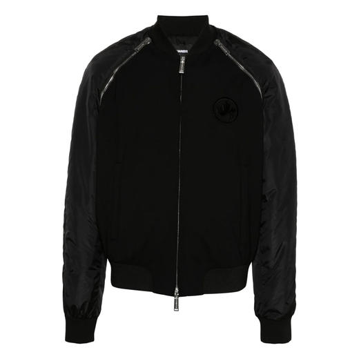 DSQUARED2 男士枫叶徽标贴片可拆卸袖子外套 黑色 S74AM1499 S40320 900 商品图0