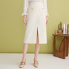 EITIE爱特爱气质小香风高腰开叉过膝a字白色半身裙春季新款A2506507 商品缩略图3