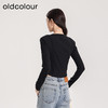 oldcolour春季新款纯色圆领简约休闲百搭短款长袖T恤女Q110203A1 商品缩略图4