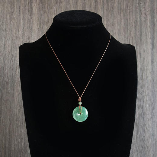 【天然正品】天然冰种绿色平安扣造型翡翠（吉祥、如意）吊坠项链031224NJM23 现售价：3880 商品图8