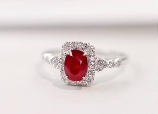 0.7ct刻面红宝石戒指 商品图2