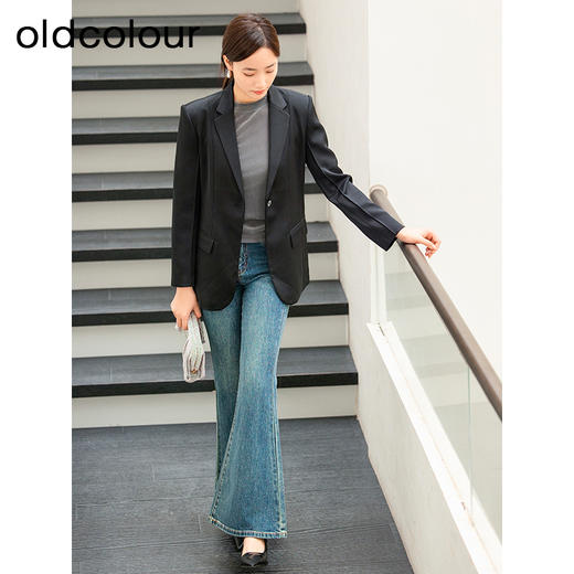 oldcolour春季新款简约休闲时尚宽松职场OL西装外套女Q120417A1 商品图2