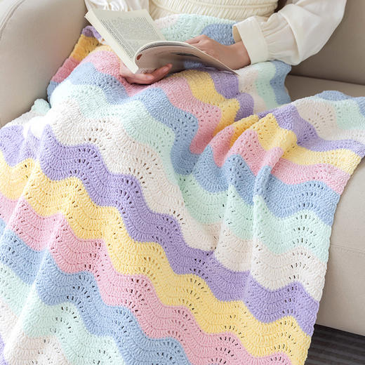 苏苏姐家毛线编织彩虹波浪
毯子宝宝手工盖被DIY视频材料包教 商品图3