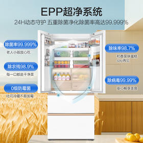 海尔511升麦浪全空间保鲜594mm专业超薄零嵌多门家用电冰箱一级能效 BCD-511WGHFD1BWLU1