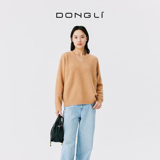 东黎 • 圈圈纱女士秋冬V领套衫 4555 商品图5