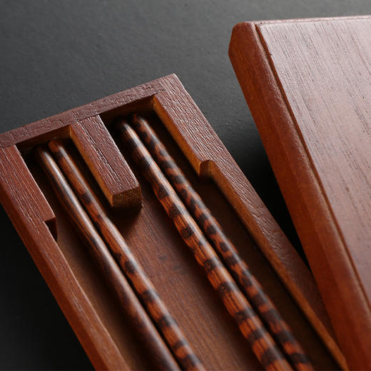 KZ034达乐丰蛇纹木礼盒筷2双装【不支持补差，非质量问题不退不换】S 商品图3