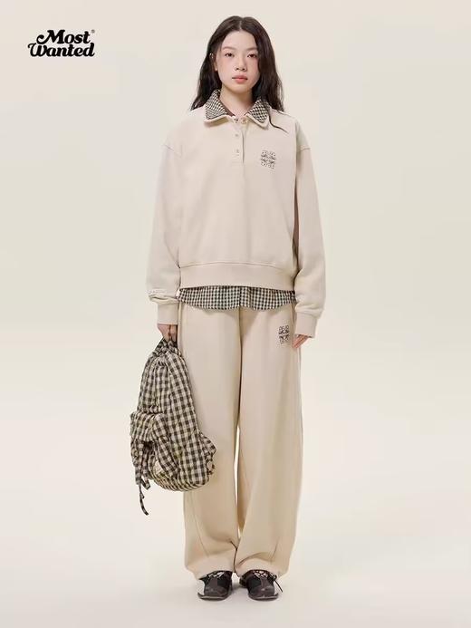 mostwantedlab彩虹/M2434157/假两件格纹衬衫领polo卫衣 商品图3