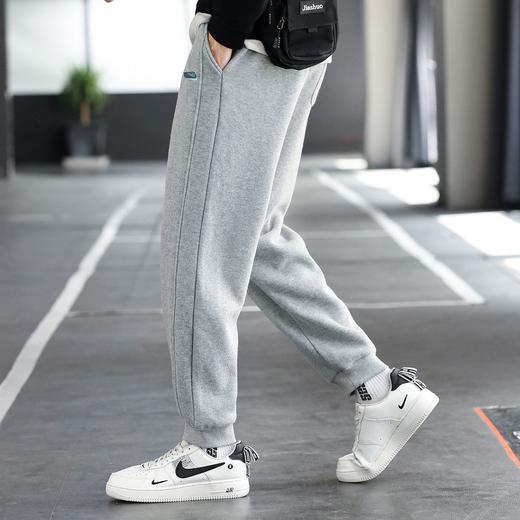 男裤秋冬加绒加厚针织罗纹工艺束脚裤运动长裤青少年休闲裤卫裤 商品图6