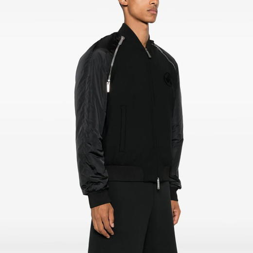 DSQUARED2 男士枫叶徽标贴片可拆卸袖子外套 黑色 S74AM1499 S40320 900 商品图1