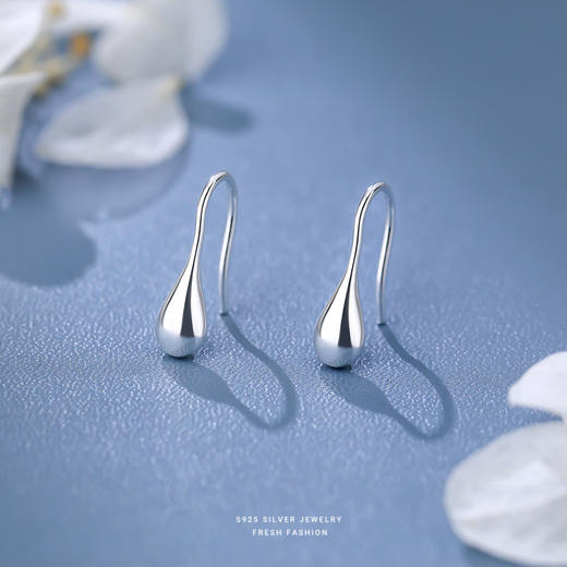 【鲁伯特之泪】S925银U形光面水滴耳钩【YXS-E4869】 商品图0