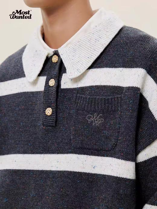 mostwantedlab彩虹/M2434164/彩点条纹针织polo毛衣 商品图2