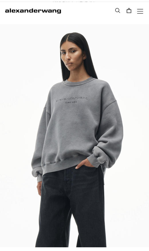 A1exanderw@ng 鸭梨山大w 中性徽标压花字母圆领卫衣 WY883 商品图1