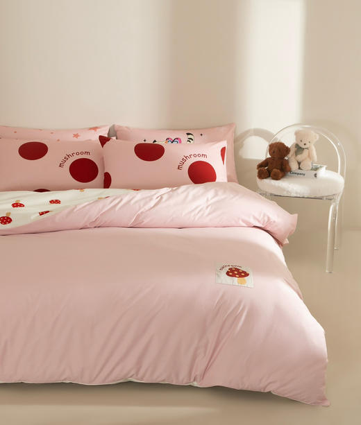 【四季可用】福利款！全棉马卡龙色系四件套  进口纱线卡通绣标 精致不乏高级感 柔软透气贴身舒适 商品图4
