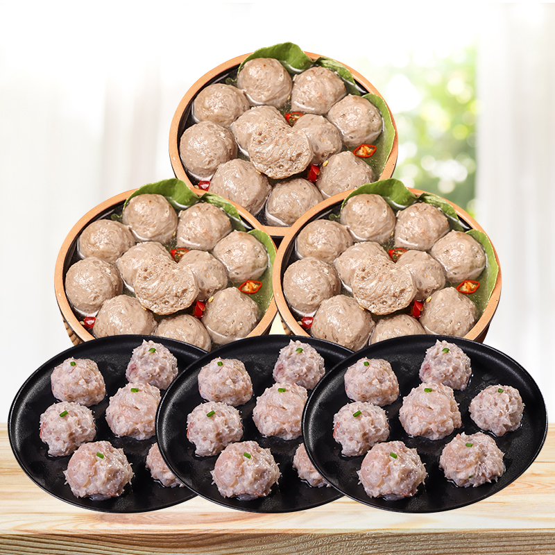 丸子组合，3包潮汕牛丸+3包虾滑150g